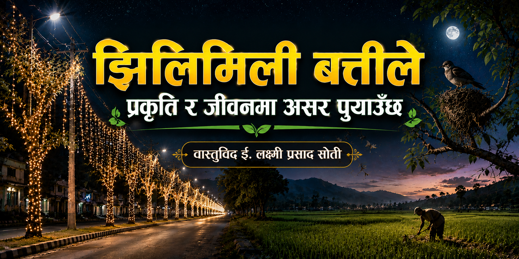 कृत्रिम उज्यालोको आतंक : मानव स्वास्थ्यदेखि खेतीपातीसम्मको संकट